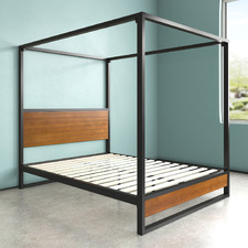 Houston Timber and Metal Canopy Four Poster Bed