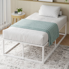 White Karin H45cm Steel Bed Base