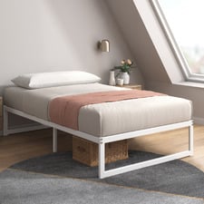 White Beier Metal Bed Base