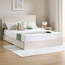 Beige Pauline Upholstered Bed Frame with Drawers