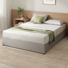 Light Grey Jaliyah Upholstered Gas Lift Bed Base