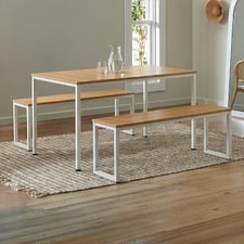 3 Piece Vonda Dining Table & Bench Set