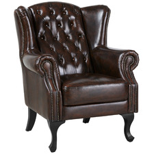 Max Chesterfield Leather Winged Armchair
