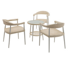 3 Seater Beige Oceana Outdoor Coffee Table & Armchair Set