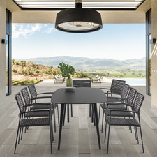 8 Seater Dark Grey Adriano Outdoor Dining Set
