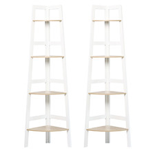 Hawaii 4 Tier Corner Ladder Shelves (Set of 2)