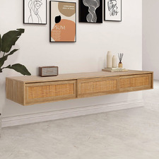 Ashca Wall-Mounted Rattan Entertainment Unit