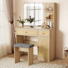 2 Piece Luna Dressing Table & Stool Set