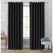 Charcoal Portland Eyelet Blockout Curtains (Set of 2)