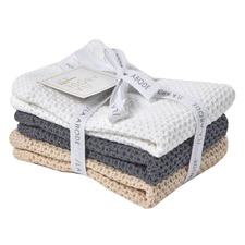 3 Piece Combed Cotton Dish Cloth Set - Eco Friendly