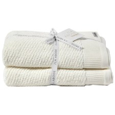 Snow Luna 100% Cotton Herringbone Bath Towels (Set of 2)