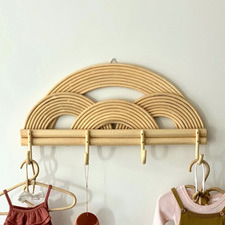Rainbow Rattan Wall Hanging Rack