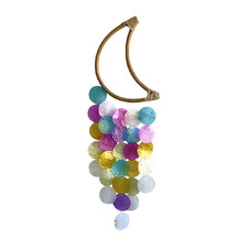Multi-Coloured Rattan & Capiz Shell Wall Accent