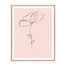 Flower Line 1 Framed Printed Wall Art