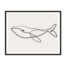 Line Whale Framed Printed Wall Art