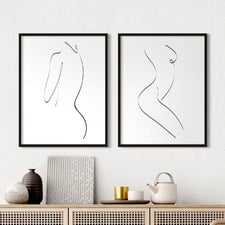 2 Piece Cali Girls Framed Printed Wall Art Set