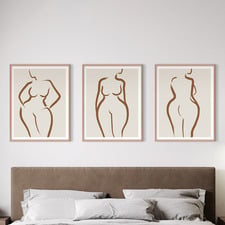Bold Figures Framed Printed Wall Art Triptych