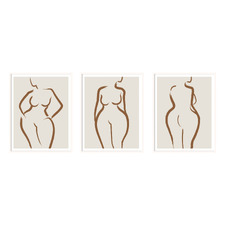Bold Figures Framed Printed Wall Art Triptych
