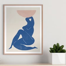 Blue Femme Framed Paper Print Wall Art