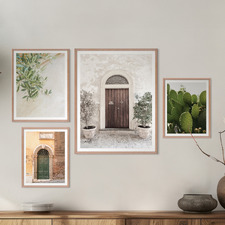 4 Piece Stone and Sage Wall Art Set