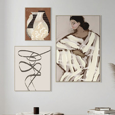 3 Piece Ivory Muse Canvas Wall Art Set