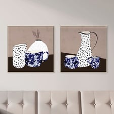 Speckled Stillness Canvas Wall Art Diptych