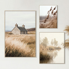 3 Piece Silent Fields Canvas Wall Art Set