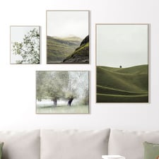 4 Piece Emerald Horizons Canvas Wall Art Set