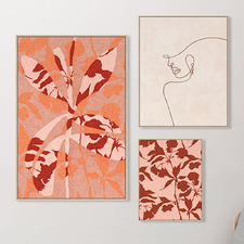 3 Piece Rust Reveric Canvas Wall Art Set