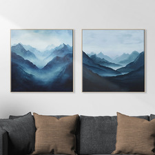 Dawn Peaks Canvas Wall Art Diptych