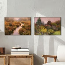 2 Piece Floral Haze Canvas Wall Art Set