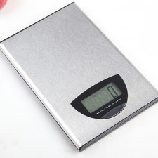 Silver 5kg Flat Stainless Steel Kitchen Scale