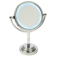 Silver LED Magnifying Makeup Mirror