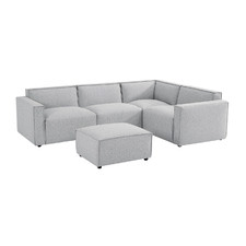 Milla 4 Seater Upholstered Sofa with Ottoman