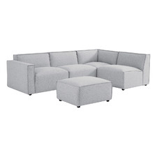 Light Grey Milla 4 Seater Sofa with Ottoman