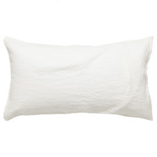 White Mondo French Linen King Standard Pillowcases (Set of 2)