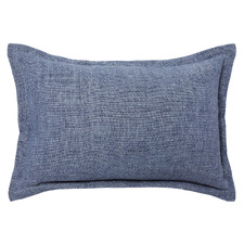 Blue Burton Rectangular European Linen Cushion