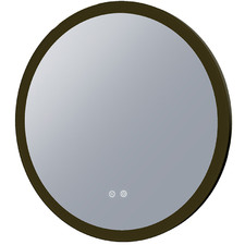 Black Chante Round LED Demister Mirror