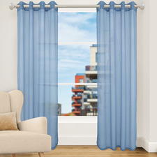 Blue Urban Single Panel Eyelet Curtain