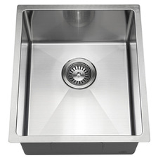 Brushed Satin 390mm Single Kitchen & Laundry Sink Bowl