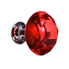 Red Diamond Crystal Door Knobs (Set of 16)