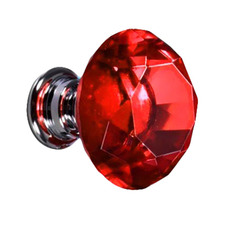 Red Diamond Crystal Door Knobs (Set of 10)
