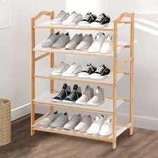 Natural Madeline 5 Tier Bamboo Shoe Rack