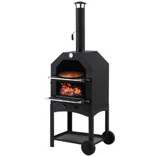 3-In-1 Portable Charcoal BBQ Grill, Pizza Oven & Smoker