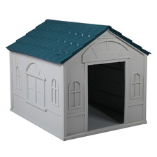 White & Blue Buddy Dog House