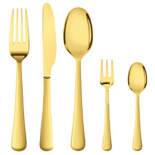 30 Piece Gold Prism Stainless Steel Cutlery Set
