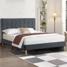 Grey Izumi Velvet Bed Frame