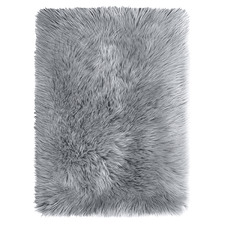 Grey Faux Sheepskin Floor Rug