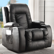 Rukwa Faux Leather Heated Massage Recliner Chair