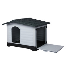 White & Grey Rue Dog House